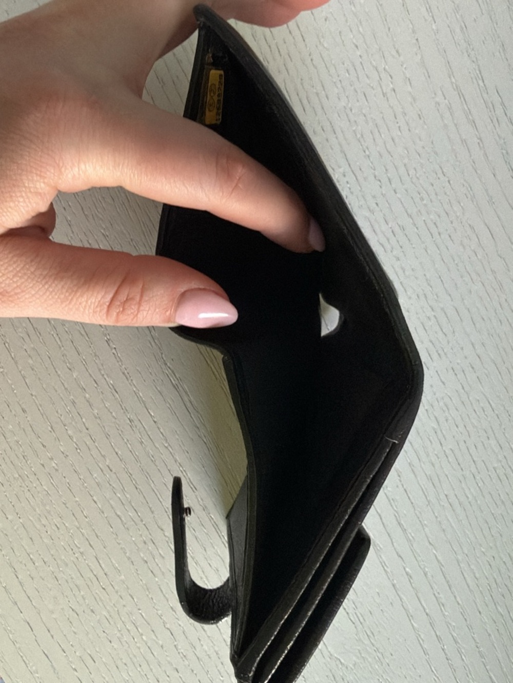 CHANEL Black Camellia Leather Small Wallet with Silver CC Accent - Picture 5 of 7